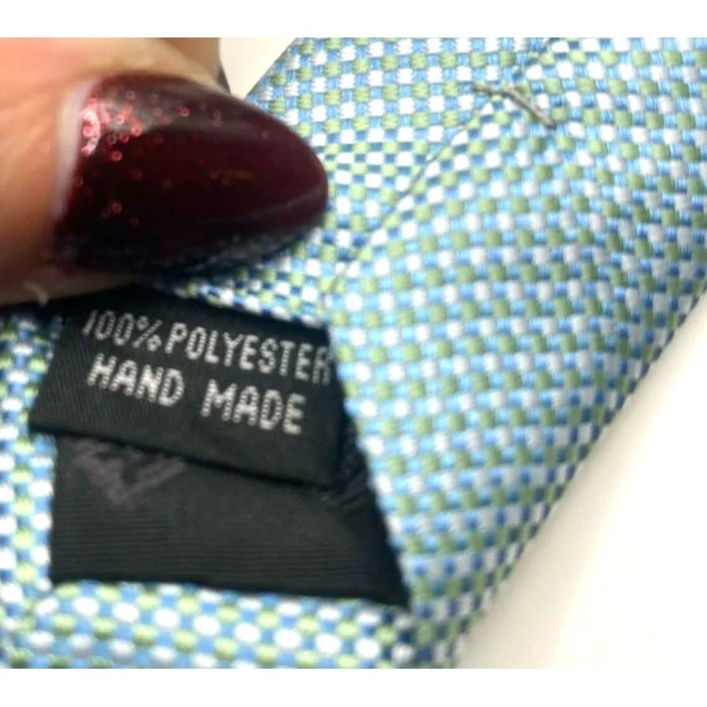 REPUBLIC Men's polyester necktie USA‎ Designer blue basketweave skinny LONG NEW